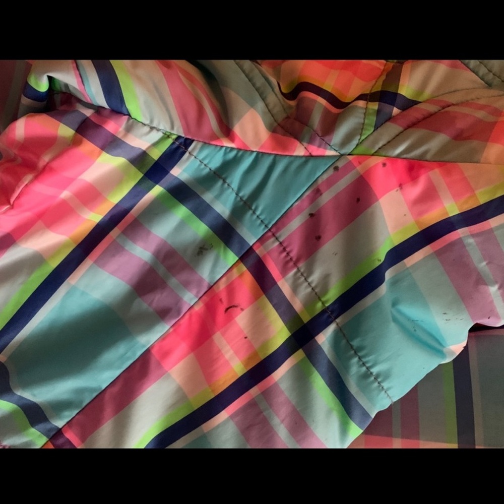 Bogner White & Light Blue Down Ski Jacket with Pink Trim Reversible - Picture 7 of 8